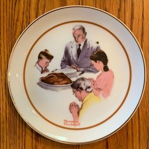 Thanksgiving Porcelain Plate by Norman Rockwell